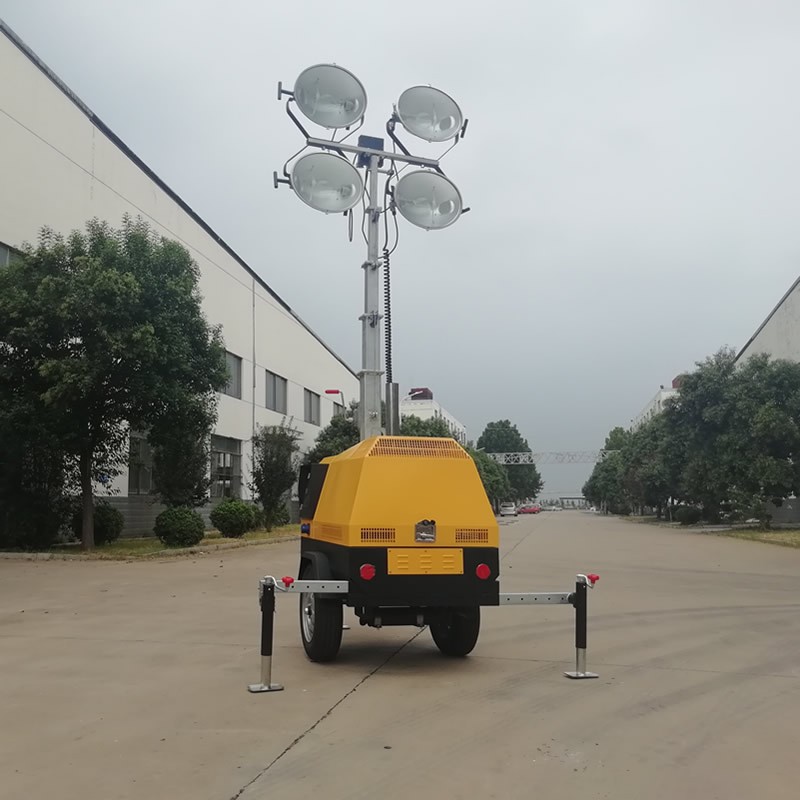 Trailer hand-lifting 7 meters mobile lighting tower