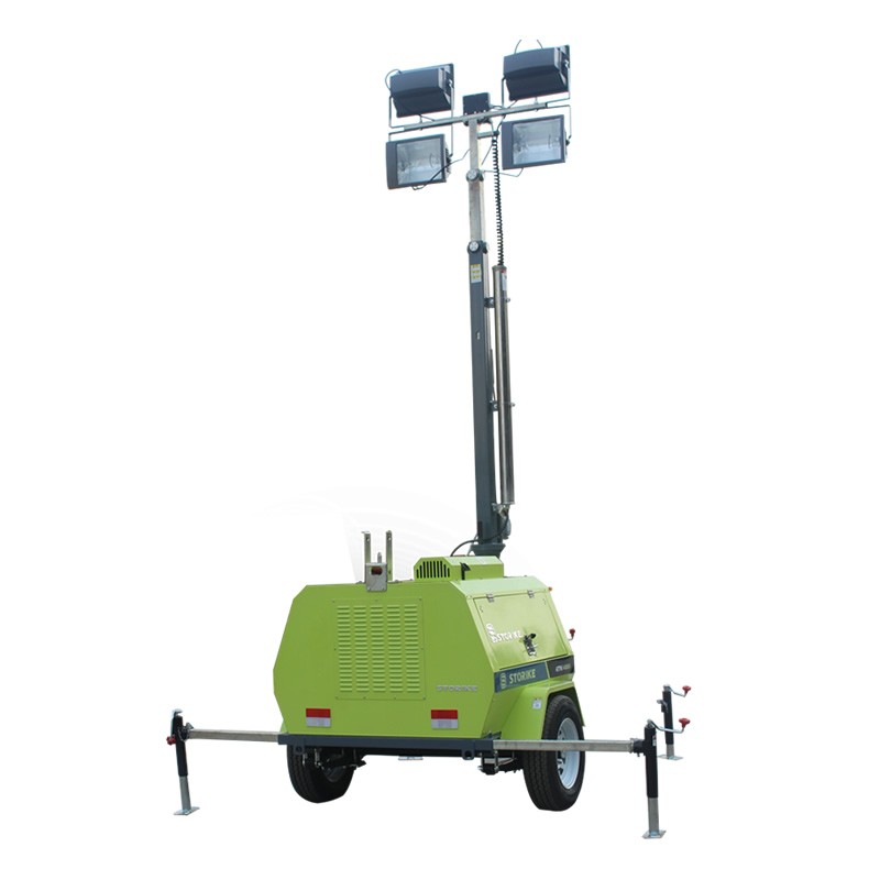 Trailer hand-lifting 9 meters mobile lighting tower